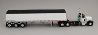 DCP 1:64 *WHITE & BLACK* Peterbilt 379 Day Cab & LODE KING GRAIN TRAILER *NIB*