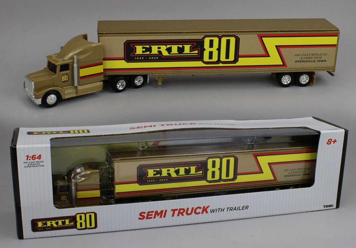 1:64 ERTL *80th ANNIVERSARY* Black Peterbilt Cab SEMI TRUCK *GOLD
