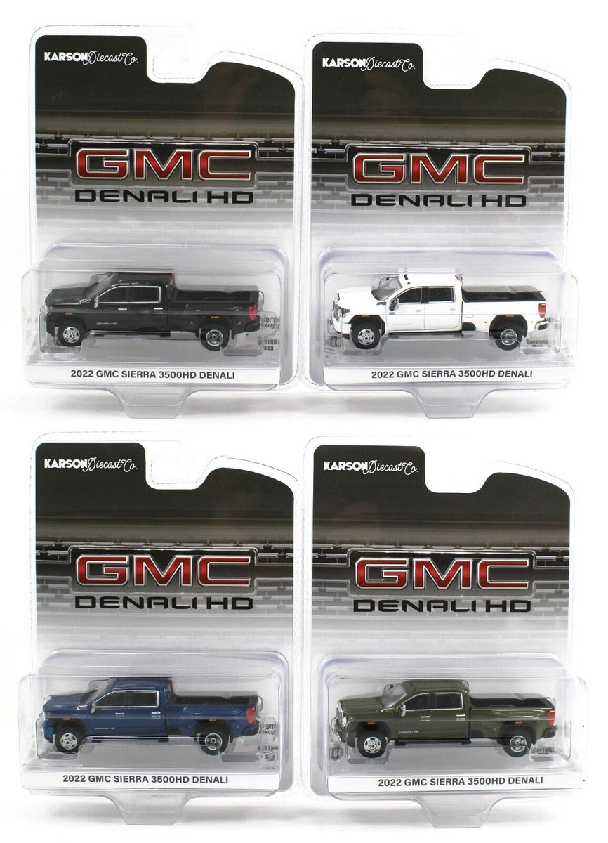 1:64 GreenLight *SET OF FOUR* 2022 GMC Sierra 3500HD Denali Pickup