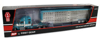 DCP 1:64 *AQUA & CREAM* Kenworth W990 High Roof & WILSON LIVESTOCK TRAILER NIB