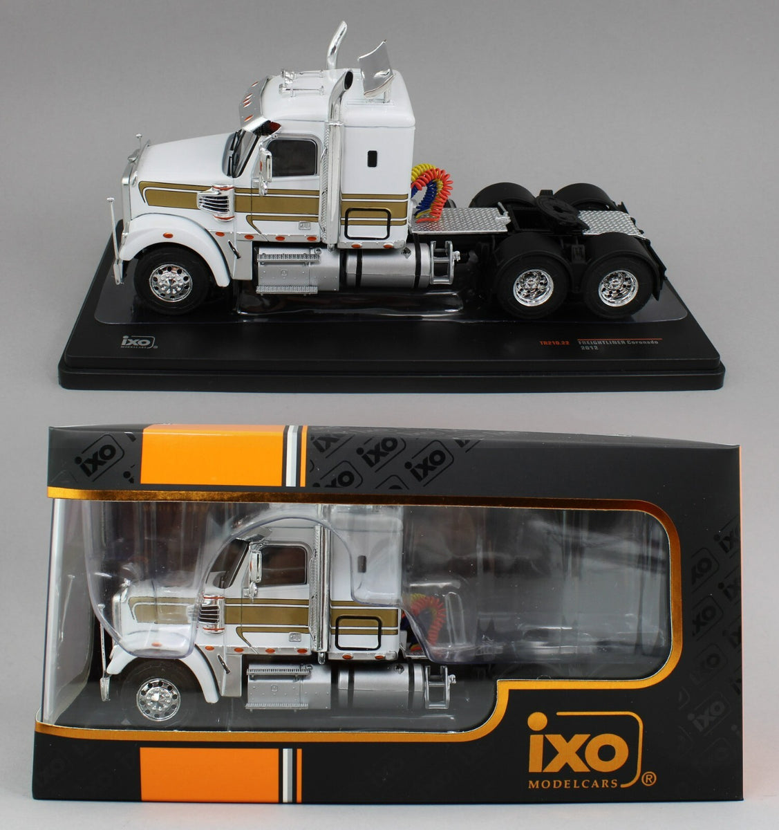 1:43 IXO Models *WHITE & GOLD* 2012 Freightliner CORONADO SEMI
