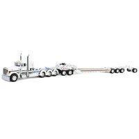 DCP 1:64 *WHITE & BLUE* Peterbilt 379 Tri-Axle w/Magnitude HEAVY HAUL Lowboy NIB