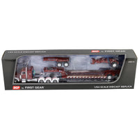 DCP 1:64 *RED & WHITE* Peterbilt 379 Tri-Axle w/Magnitude HEAVY HAUL Lowboy NIB