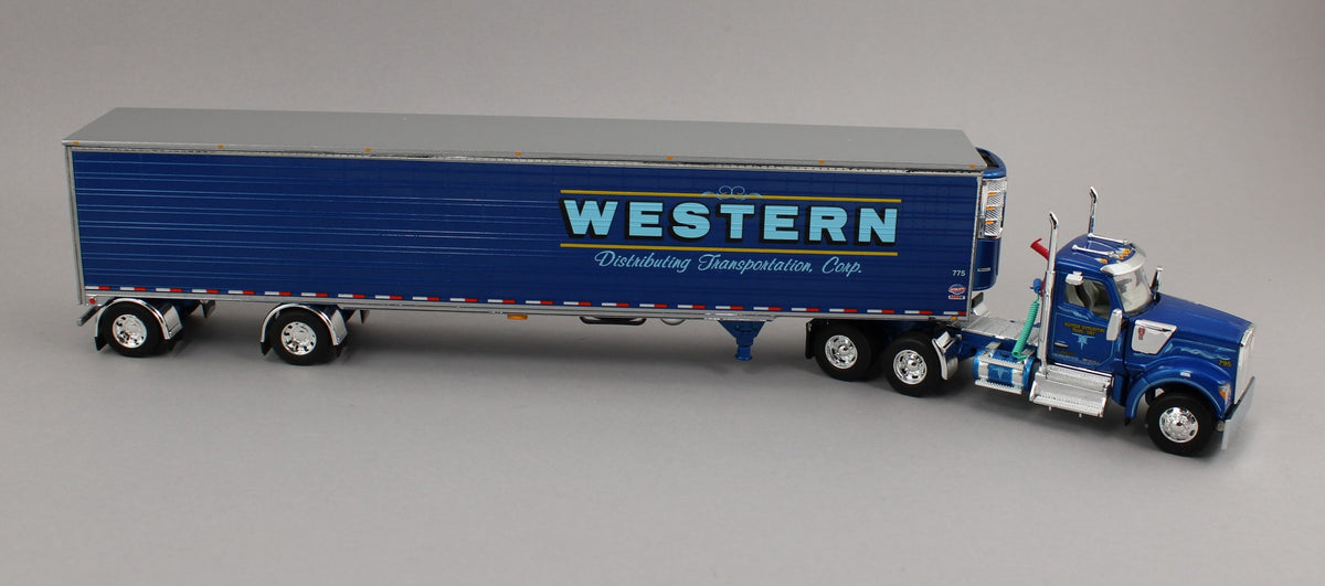 First Gear DCP 1/64 Kenworth W990 Day Cab With Utility Reefer - Blue (60-1724)