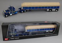 DCP 1:64 *BLUE & TAN* Peterbilt 379 36" Flattop w/Wilson COVERED WAGON Flatbed