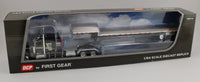 DCP 1:64 *BLACK* Kenworth 100th W900L 72" Aero Flattop w/Transcraft Stepdeck Trailer