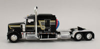 DCP 1:64 *BLACK* Kenworth 100th W900L 72" Aero Flattop w/Transcraft Stepdeck Trailer