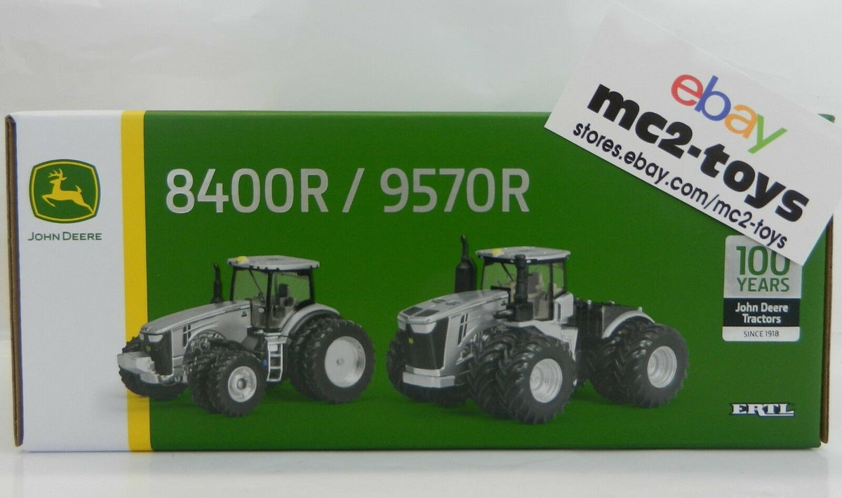 2018 ERTL John Deere 100 YEARS Model 9570R 4WD & 8400R Duals SILVER TR