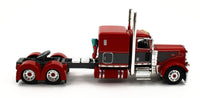 2023 DCP 1:64 *RED & GRAY* Peterbilt 389 63" Flattop w/WILSON GRAIN TRAILER