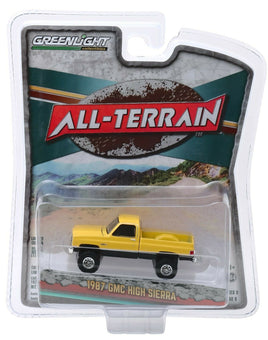 1:64 GreenLight *ALL-TERRAIN 9* Yellow & Black 1987 GMC High Sierra Pickup NIP