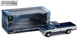 1:18 Greenlight *BLUE & SILVER* 1984 GMC K-2500 Sierra Grande Pickup *NIB*