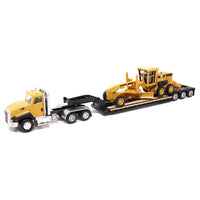 1:87 DIECAST MASTERS *CATERPILLAR CAT* CT660 Semi w/Lowboy & 163H Motor Grader
