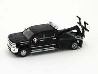 1:64 GreenLight DUALLY DRIVERS 4 Black 2018 Silverado 3500 Tow Truck Wrecker NIP