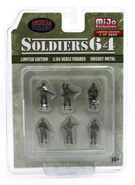 1:64 AMERICAN DIORAMA *DIECAST* 6pc *ARMY SOLDIERS* Model Figures NIP