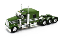 2023 DCP 1:64 *GREEN* Tri-Axle Kenworth W900L Aero Flattop w/LOWBOY & JEEP NIB
