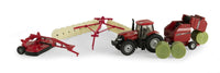 1:64 ERTL CASE IH *HAYING SET* 210 Tractor BALER MOWER RAKE & HAY BALES *NIB*