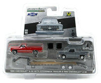 1:64 GreenLight RED 1986 Chevy K-30 Pickup w/GOOSENECK & Project C10 *NIP*