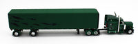 DCP 1:64 *GREEN & BLACK* Peterbilt 359 63" Mid-roof & Utility ROLL TARP TRAILER