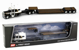 DCP 1:64 *BLACK & WHITE* Stretched Peterbilt 389 70" Midroof w/Renegade Lowboy