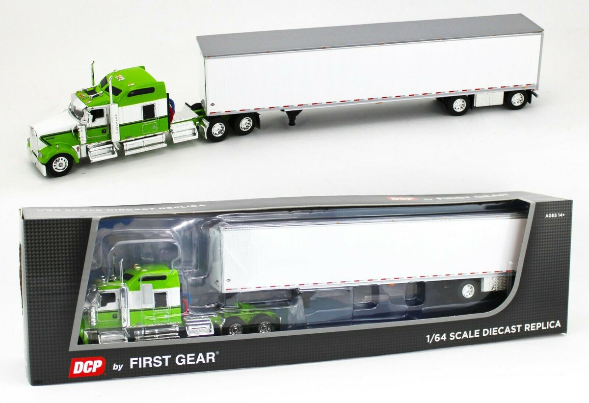 1:64 DCP *Lime Green White* KENWORTH W900 & 53' Split Axle Dry