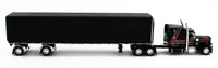 DCP 1:64 *BLACK & RED* Peterbilt 359 63" Mid-roof & Utility ROLL TARP TRAILER