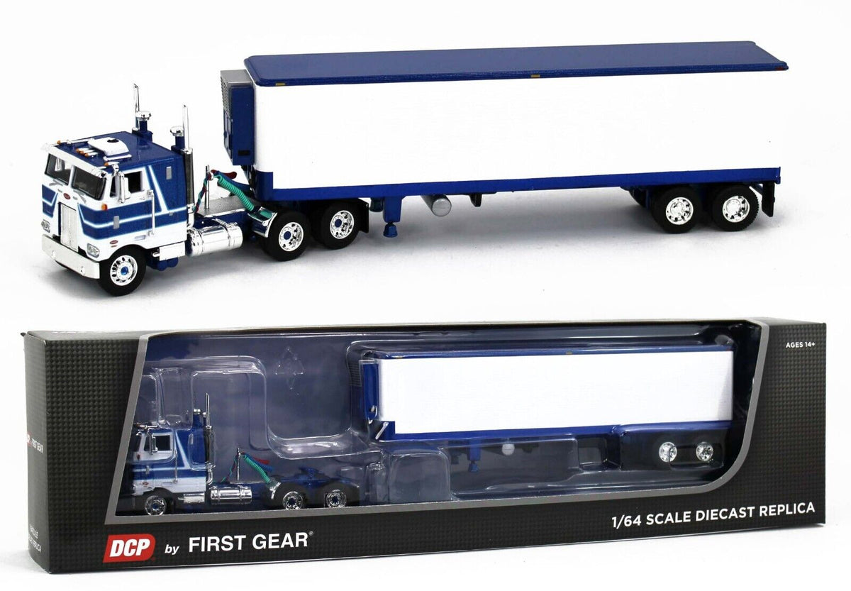 2022 DCP 1:64 *SURF BLUE & WHITE* Peterbilt 352 COE w/Vintage Reefer  Trailer NIB