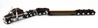 2023 DCP 1:64 *BROWN* Tri-Axle Kenworth W900L Aero Flattop w/LOWBOY & JEEP NIB