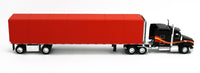 2023 DCP 1:64 *BLACK & RED* Peterbilt 579 & Utility 53' ROLL TARP TRAILER NIB