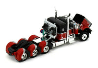 2022 DCP 1:64 *RED BLACK* Peterbilt 389 Tri-Axle w/Magnitude HEAVY HAUL Lowboy