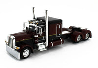 2023 DCP 1:64 *DARK RED  BLACK* Peterbilt 389 63" Flattop w/WILSON GRAIN TRAILER