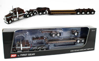 2023 DCP 1:64 *BROWN* Tri-Axle Kenworth W900L Aero Flattop w/LOWBOY & JEEP NIB