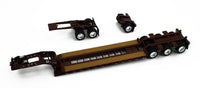 2023 DCP 1:64 *BROWN* Tri-Axle Kenworth W900L Aero Flattop w/LOWBOY & JEEP NIB