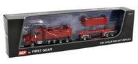 2022 DCP 1:64 *RED* Kenworth T880 Rogue Dump Truck & Transfer Dump Trailer NIB