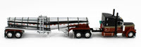 2023 DCP 1:64 *BLACK & ORANG* Peterbilt 379 63" Midroof w/CHROME Polar Tanker
