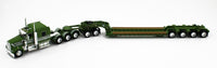 2023 DCP 1:64 *GREEN* Tri-Axle Kenworth W900L Aero Flattop w/LOWBOY & JEEP NIB
