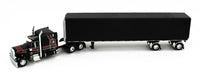 DCP 1:64 *BLACK & RED* Peterbilt 359 63" Mid-roof & Utility ROLL TARP TRAILER