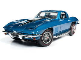 2019 1:18 AUTO WORLD AMERICAN MUSCLE *MARINA BLUE* 1967 Chevrolet Corvette NIB!