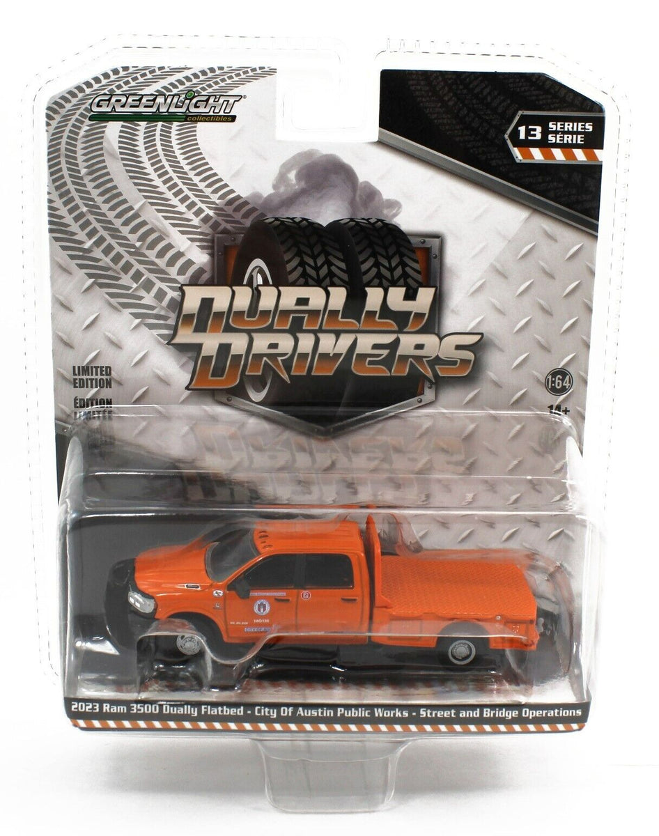 1:64 GreenLight *DUALLY DRIVERS 13* 2023 Ram 3500 Flatbed PUBLIC
