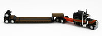 DCP 1:64 *BLACK & ORANGE* Stretched Peterbilt 389 70" Midroof w/Renegade Lowboy