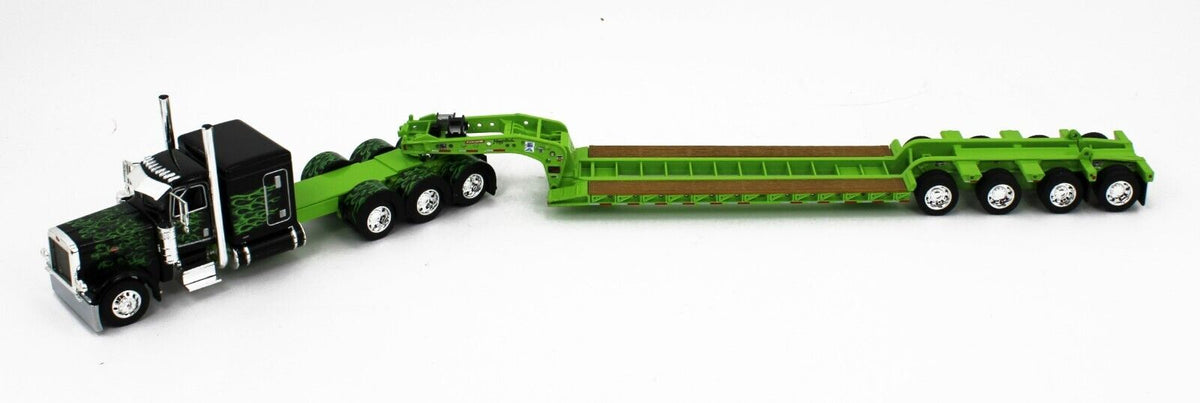 2022 DCP 1:64 *BLACK & LIME GREEN* Peterbilt 389 Tri-Axle w