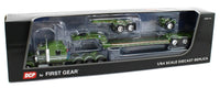 2023 DCP 1:64 *GREEN* Tri-Axle Kenworth W900L Aero Flattop w/LOWBOY & JEEP NIB