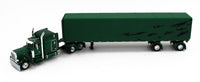 DCP 1:64 *GREEN & BLACK* Peterbilt 359 63" Mid-roof & Utility ROLL TARP TRAILER
