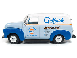 2019 1:18 AUTO WORLD *GULF* 1948 Chevrolet 3100 Suburban Panel Delivery *NIB*