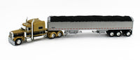 2022 DCP 1:64 *GOLD* Peterbilt 379 70" w/WILSON 50' Tri-Axle Grain Trailer NIB