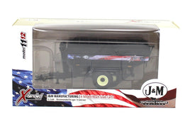 1:64 SpecCast J&M X-Tended X1112 WALKING DUALS Grain Cart BLACK *AMERICAN FLAG*