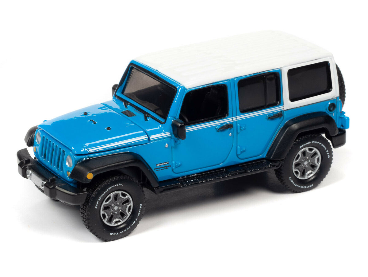 2020 AUTO WORLD 1:64 *PREMIUM 5A* BLUE & WHITE 2018 Jeep Wrangler