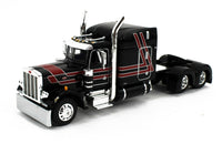 DCP 1:64 *BLACK & RED* Peterbilt 359 63" Mid-roof & Utility ROLL TARP TRAILER