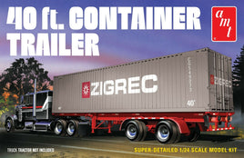 1:24 AMT 40' CONTAINER SEMI TRAILER Plastic Model Kit *NEW SEALED*