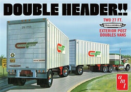1:25 AMT DOUBLE-HEADER Two 27' Pup Semi Trailers Plastic Model Kit *NEW SEALED*