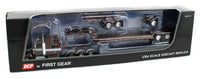 2023 DCP 1:64 *BROWN* Tri-Axle Kenworth W900L Aero Flattop w/LOWBOY & JEEP NIB